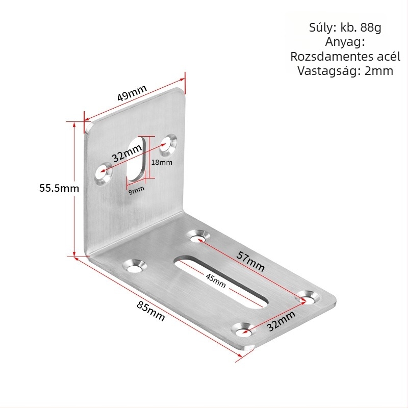 Állítható saroktartó bútorokhoz — hideg hengerelt acélból, Jin Rongda márka, modell Adjustable Corner Code, univerzális felhasználás, modern minimalist stílus