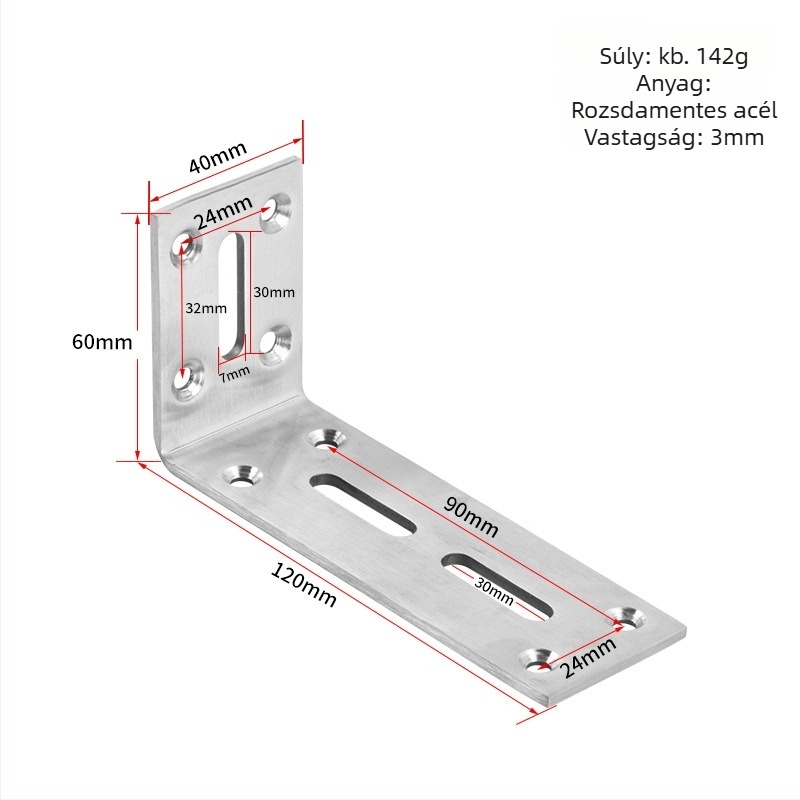 Állítható saroktartó bútorokhoz — hideg hengerelt acélból, Jin Rongda márka, modell Adjustable Corner Code, univerzális felhasználás, modern minimalist stílus