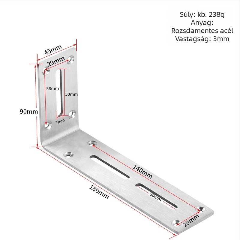 Állítható saroktartó bútorokhoz — hideg hengerelt acélból, Jin Rongda márka, modell Adjustable Corner Code, univerzális felhasználás, modern minimalist stílus