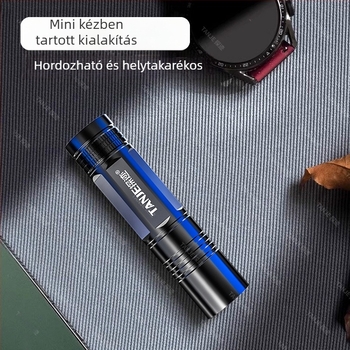 Töltőre képes nagy fényerősségű zseblámpa, alumíniumötvözet test, 15W LED, beépített nagy kapacitású lítium akkumulátor, Type-C töltés, 360° forgathatóság
