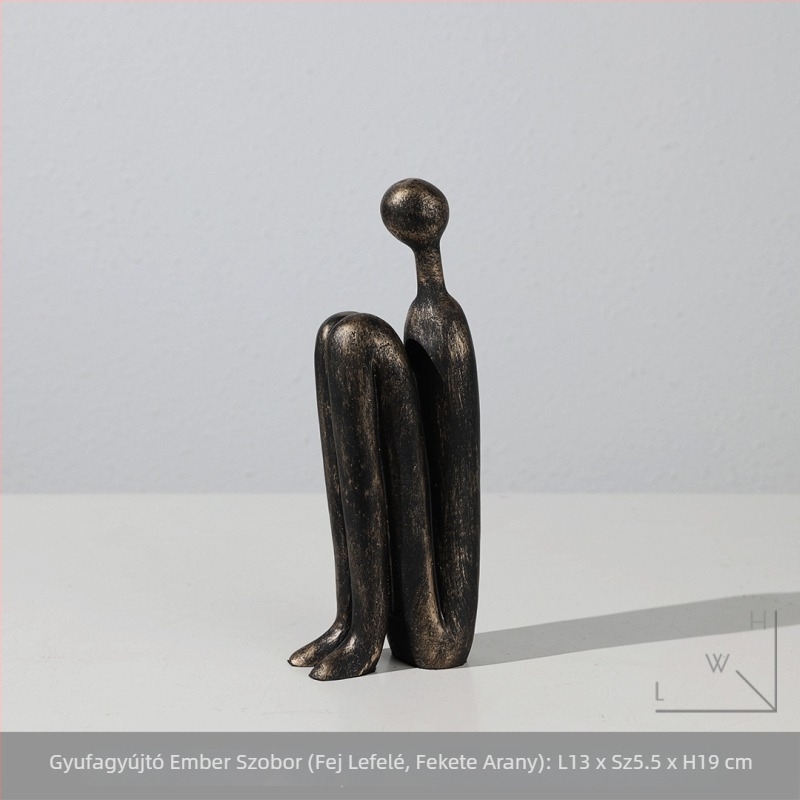 Resin figurás szobor, modern minimalista stílus, stickman kivitelezés