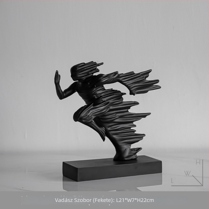 Resin figurás szobor, modern minimalista stílus, stickman kivitelezés