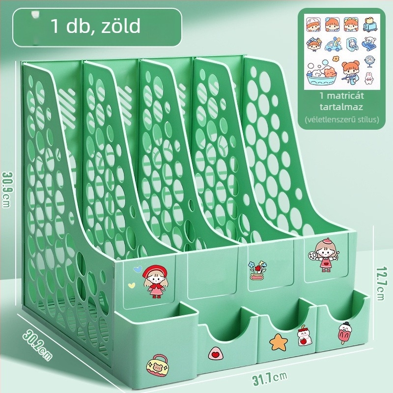 Négyoszlopos asztali fájlkeret, műanyag kivitelezés, modell 10036, márka Excellent, nettó súly 65 g