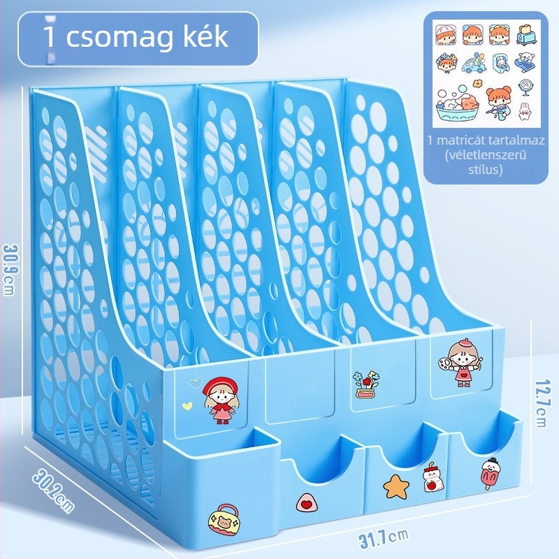 Négyoszlopos asztali fájlkeret, műanyag kivitelezés, modell 10036, márka Excellent, nettó súly 65 g