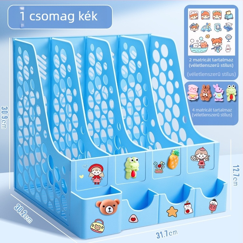 Négyoszlopos asztali fájlkeret, műanyag kivitelezés, modell 10036, márka Excellent, nettó súly 65 g