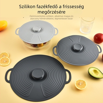 Szilikon fedők sütőedényekhez – élelmiszer-minőségű, csöpögés elleni védelem, frissesség megőrzése; 200 g; anyag: szilikon; márka: JM; csomagolás: PP zacskó; testreszabás elérhető