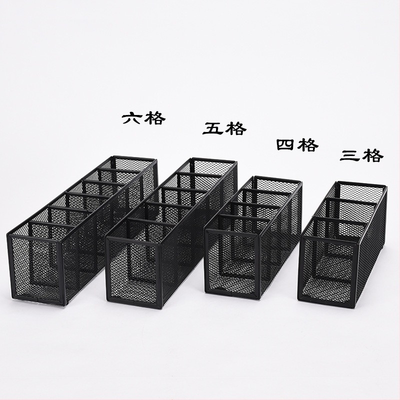 Fém íróeszköz tartó és asztali tároló több rekesszel (3–4 rekesz), kozmetikai rendszerező – testreszabás elérhető