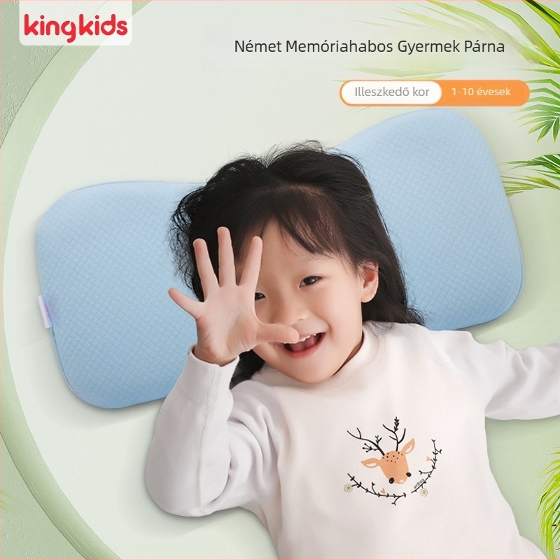 Gyerekeknek memóriahabos párna babáknak és kisgyerekeknek, csont alakú kialakítás, belső mag 100% pamut, Golden Boy (Memóriahab; Belső mag 100% pamut; Csont alak; Alkalmas gyerekeknek és babáknak; Golden Boy)