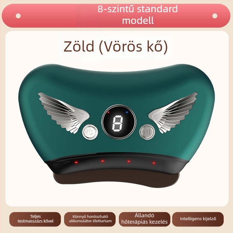 Elektromos gua sha arckezelő eszköz kőlemezzel, töltési típusú működés, gombos vezérlés, lépésmentes sebesség, 30–50°C hőmérséklet