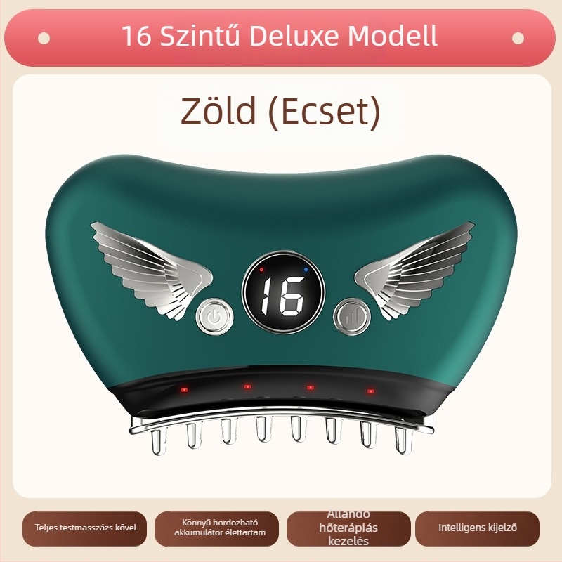 Elektromos gua sha arckezelő eszköz kőlemezzel, töltési típusú működés, gombos vezérlés, lépésmentes sebesség, 30–50°C hőmérséklet