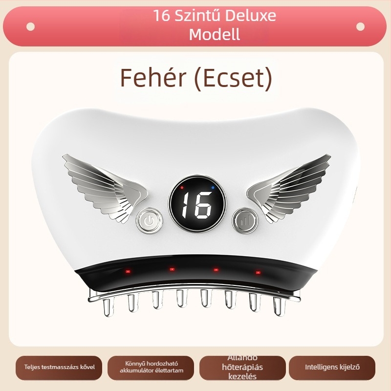 Elektromos gua sha arckezelő eszköz kőlemezzel, töltési típusú működés, gombos vezérlés, lépésmentes sebesség, 30–50°C hőmérséklet