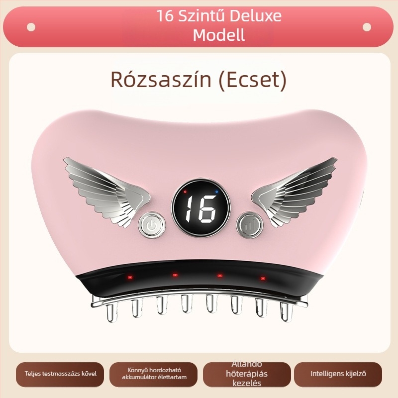 Elektromos gua sha arckezelő eszköz kőlemezzel, töltési típusú működés, gombos vezérlés, lépésmentes sebesség, 30–50°C hőmérséklet
