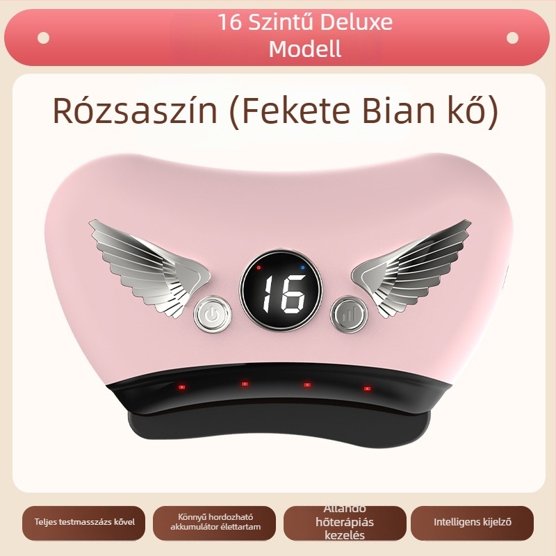 Elektromos gua sha arckezelő eszköz kőlemezzel, töltési típusú működés, gombos vezérlés, lépésmentes sebesség, 30–50°C hőmérséklet