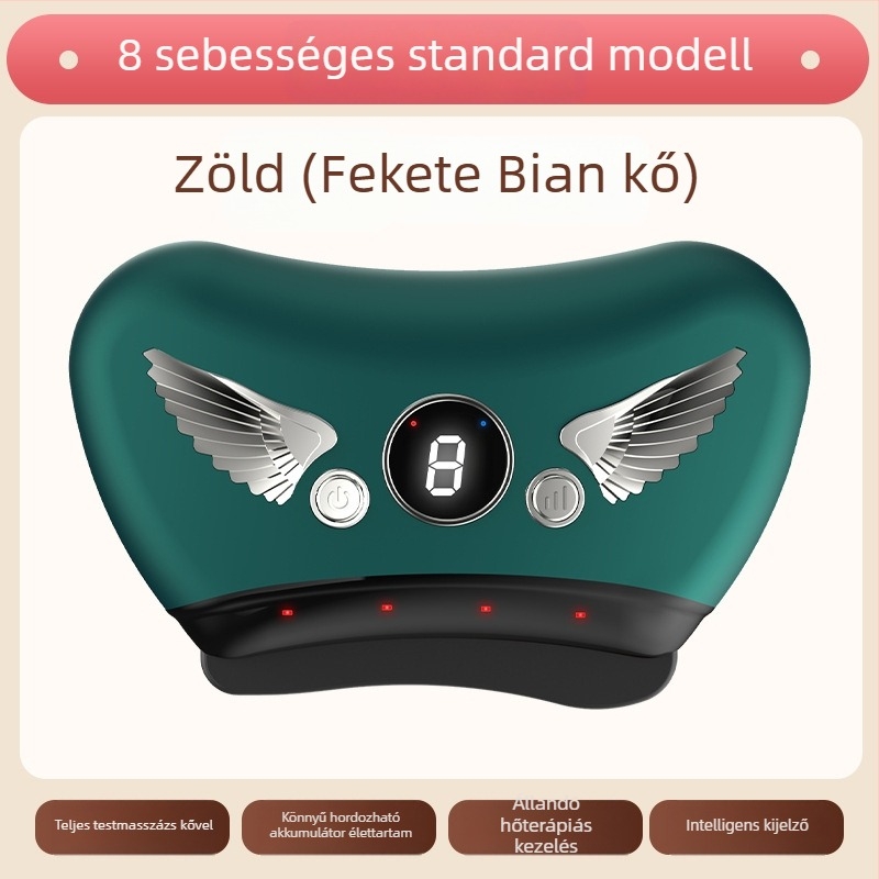 Elektromos gua sha arckezelő eszköz kőlemezzel, töltési típusú működés, gombos vezérlés, lépésmentes sebesség, 30–50°C hőmérséklet