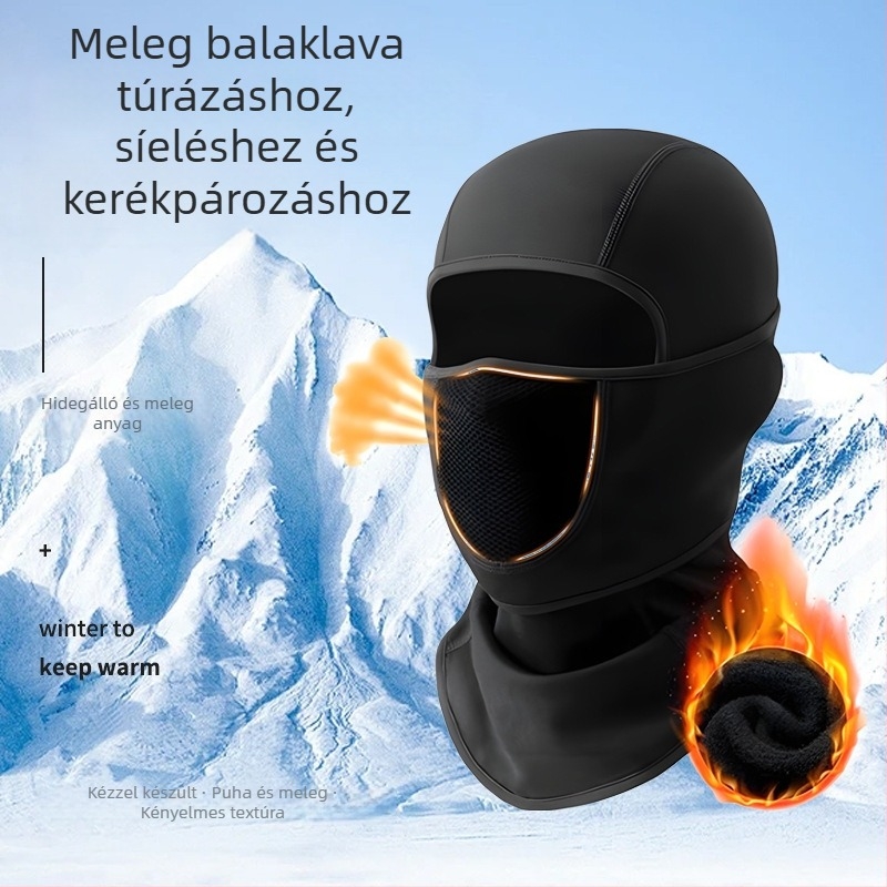 Uniszex kerékpáros maszk poliészterből, állítható arcfedés fel-le, légáteresztő és meleg