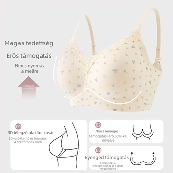 Pastorális virágmintás, varrás nélküli melltartó kerek kosarakkal, lágy támasztással és oldalsó formázással