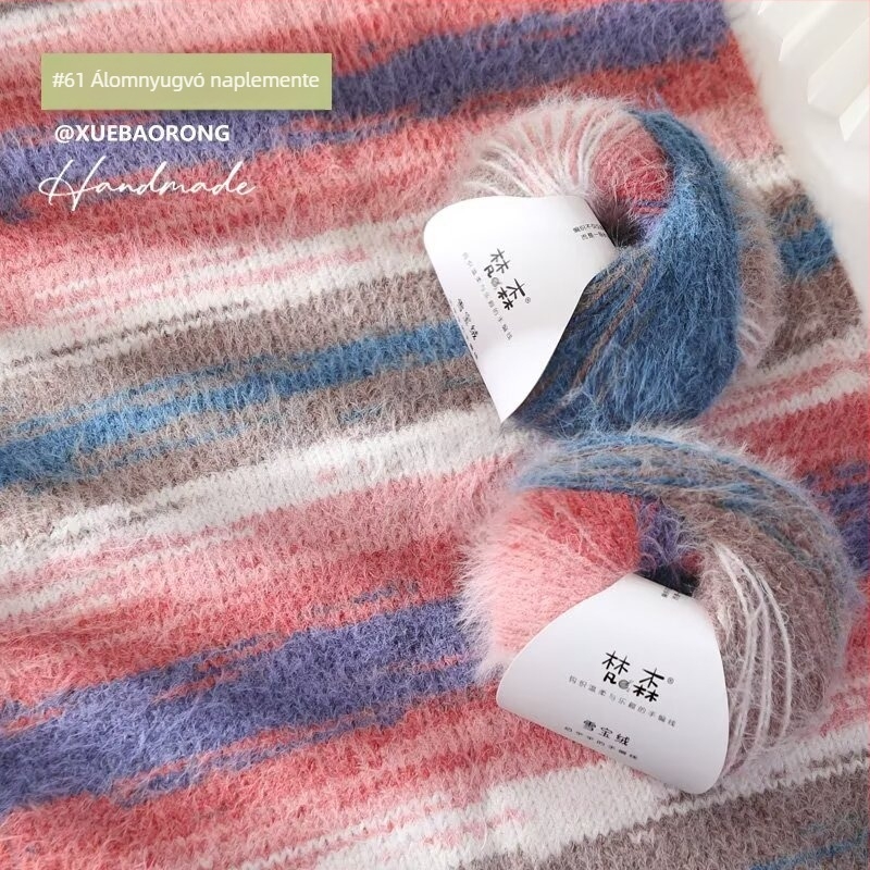 Kézzel kötött sapka, sál és kendő készlet – Kevert fonal; Gyűrűs sodrás; Csoportos fonal; Márka: Van sen