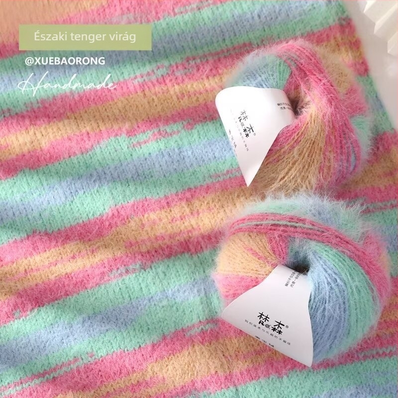 Kézzel kötött sapka, sál és kendő készlet – Kevert fonal; Gyűrűs sodrás; Csoportos fonal; Márka: Van sen