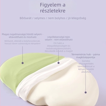 Lyocell rostból készült memóriahabos párna, bonbon alakú, 1.0–1.5 kg tömeg, testreszabás elérhető