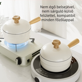 Tejfőző fazék zománcozott kerámiabevonattal, vas test, tapadásmentes, üvegfedél, mindent egyben leveses edény