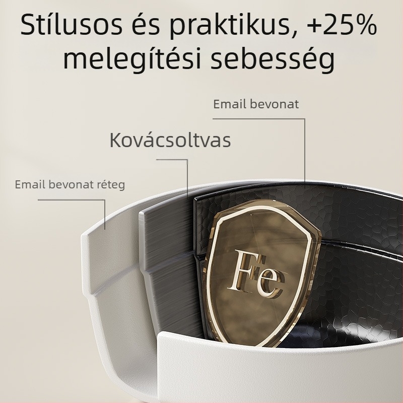 Tejfőző fazék zománcozott kerámiabevonattal, vas test, tapadásmentes, üvegfedél, mindent egyben leveses edény