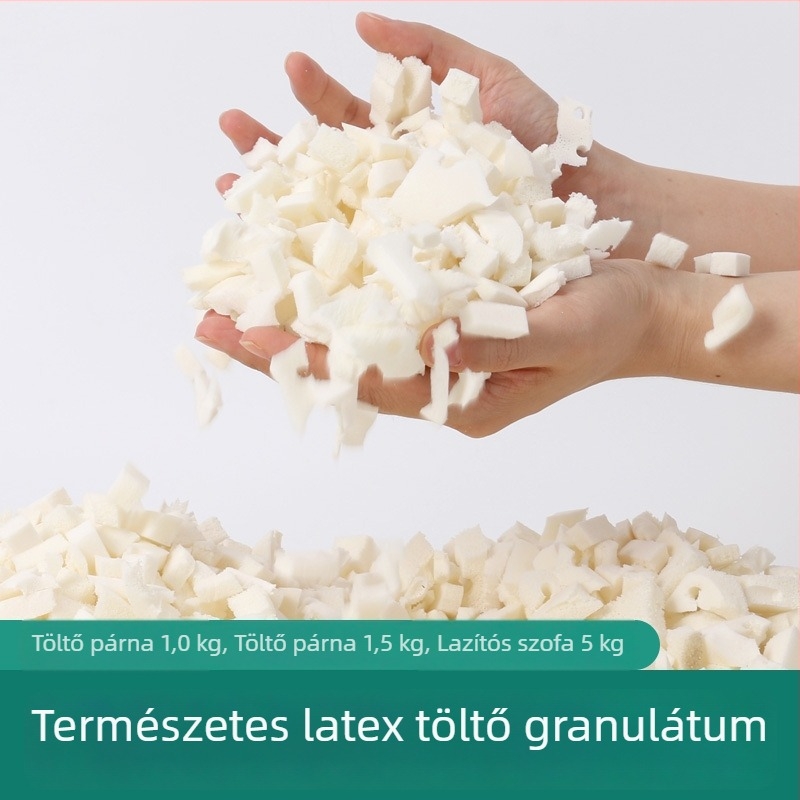 Természetes latex granulált töltőanyag párnákhoz, díszpárnákhoz, támaszokhoz és babzsákfotegekhez