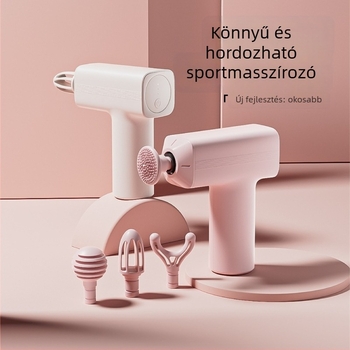 Fascia lazító masszírozó – Mini hordozható izommasszírozó, 4 fej, beépített akkumulátor, 3. fokozat, alacsony zajszint (<36 dB), üzemidő több mint 12 óra