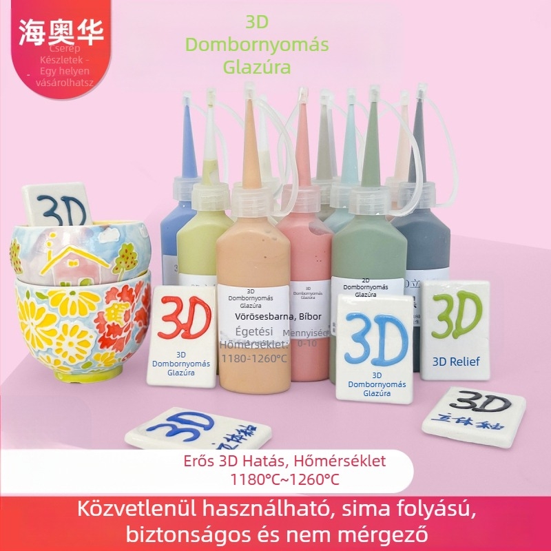 Kerámia al glazúrral 3D-relief – kontúr filigrán, reliefes festés, 40 ml, Thiaoohua