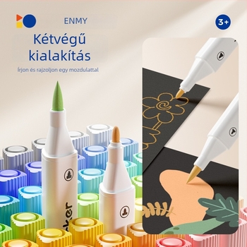 Enmi kétfejű akril marker gyerekeknek, vízálló, DIY akvarellhez alkalmas, alapcsomagolás