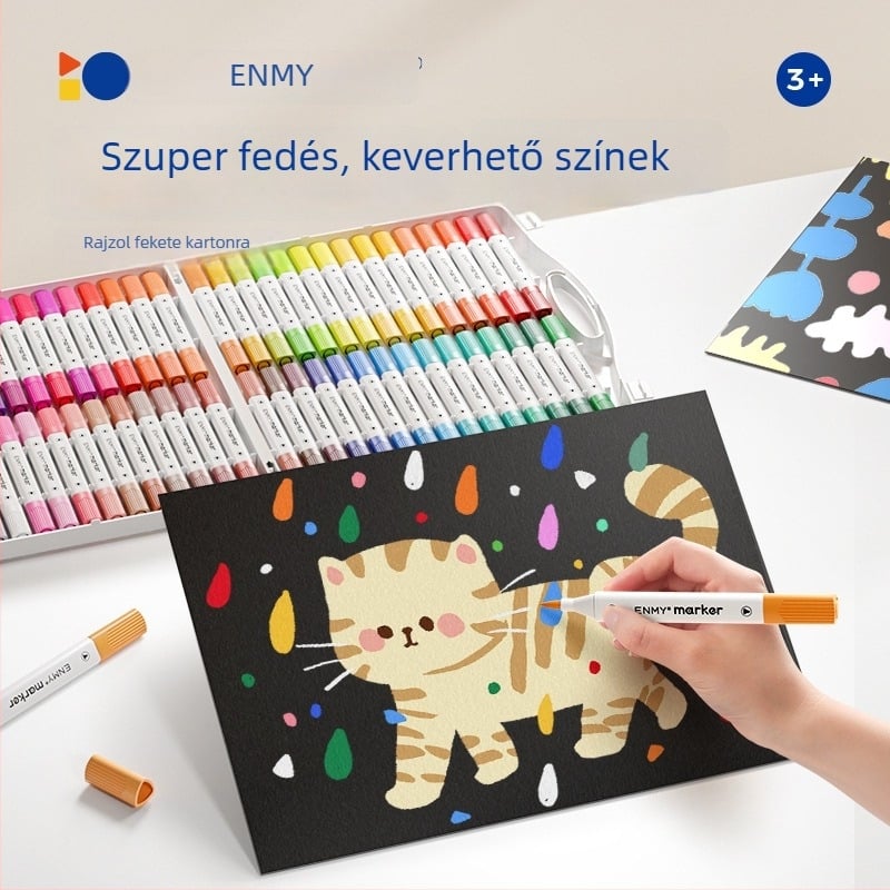 Enmi kétfejű akril marker gyerekeknek, vízálló, DIY akvarellhez alkalmas, alapcsomagolás
