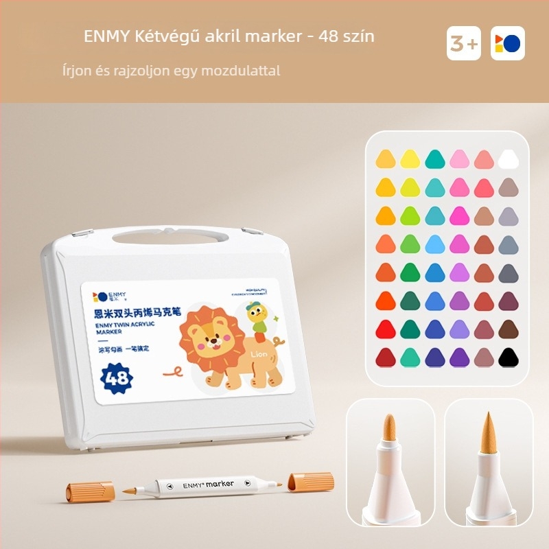 Enmi kétfejű akril marker gyerekeknek, vízálló, DIY akvarellhez alkalmas, alapcsomagolás