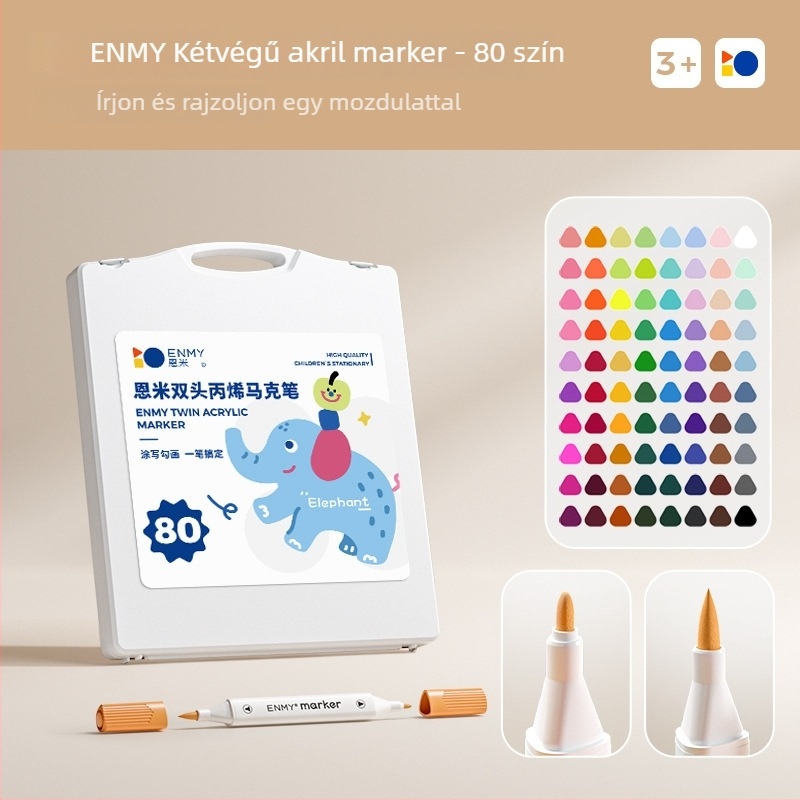 Enmi kétfejű akril marker gyerekeknek, vízálló, DIY akvarellhez alkalmas, alapcsomagolás