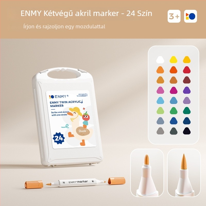 Enmi kétfejű akril marker gyerekeknek, vízálló, DIY akvarellhez alkalmas, alapcsomagolás