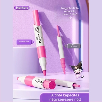 Chalk Time akril filctollak – fedő tinta, egymásra rakható készlet általános iskolai rajzhoz