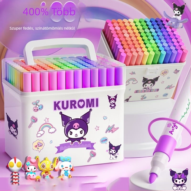 Chalk Time akril filctollak – fedő tinta, egymásra rakható készlet általános iskolai rajzhoz