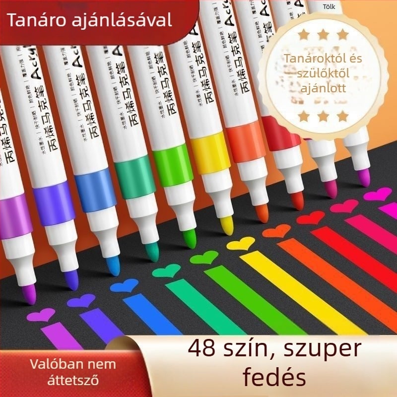Akril marker gyerekeknek – fedett tinta, akvarell művészet, utántölthető más árnyalatokkal