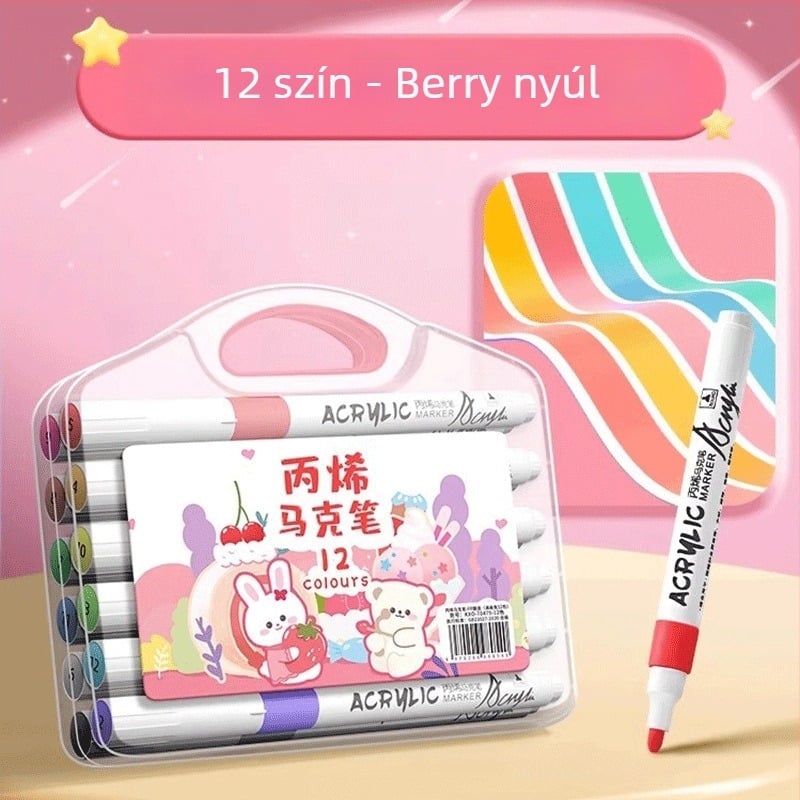 Akril marker gyerekeknek – fedett tinta, akvarell művészet, utántölthető más árnyalatokkal