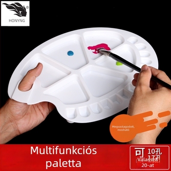Xueshan Snow Mountain Többcélú 10 lyukas paletta HB-710, ovális alakú, műanyagból készült festéshez