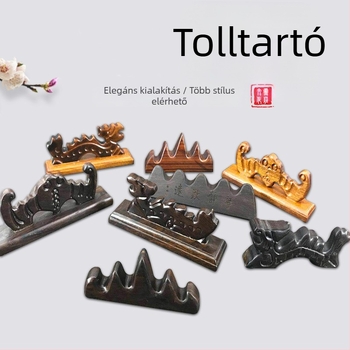 Hegyi tolltartó – ötujjas dizájn, mahagóni és katalpafa, Weizhuang, modell Mahogany Pen Mountain