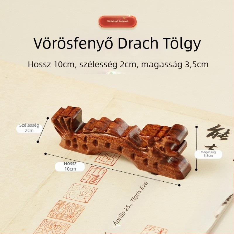 Hegyi tolltartó – ötujjas dizájn, mahagóni és katalpafa, Weizhuang, modell Mahogany Pen Mountain