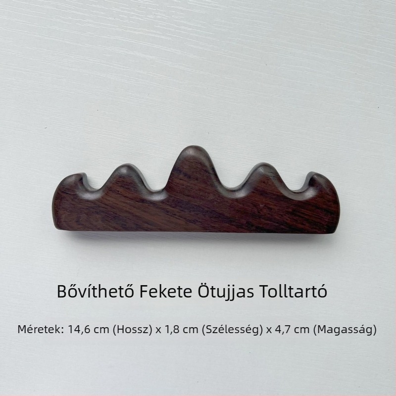 Hegyi tolltartó – ötujjas dizájn, mahagóni és katalpafa, Weizhuang, modell Mahogany Pen Mountain
