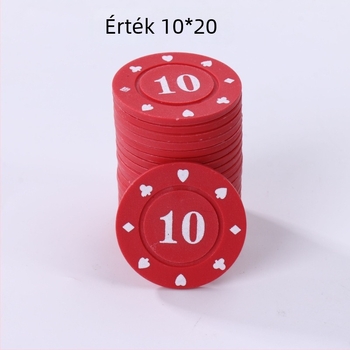 Mahjong és kártyajátékokhoz chipkészlet, Texas Hold'em – 38 mm, PP anyag, kétoldalas vastított chipek, kopásálló, teljes készlet