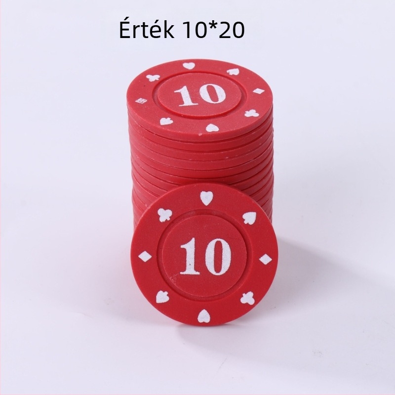 Mahjong és kártyajátékokhoz chipkészlet, Texas Hold'em – 38 mm, PP anyag, kétoldalas vastított chipek, kopásálló, teljes készlet