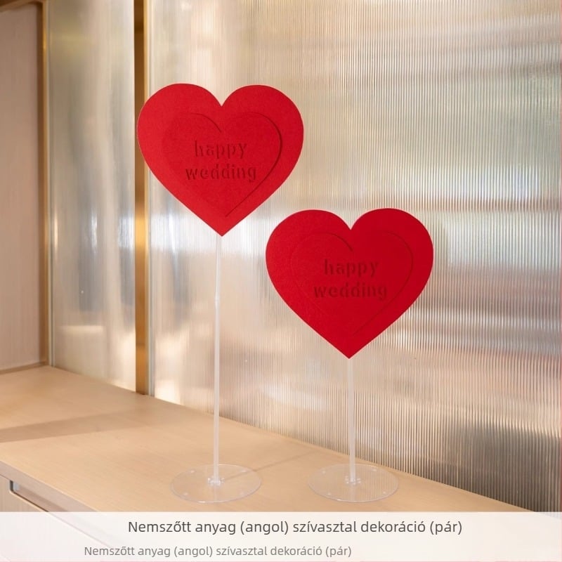 Exquisite papírból készült esküvői szív- és feliratos dísz