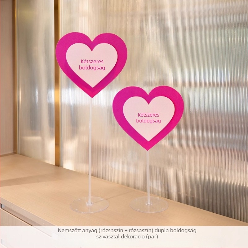 Exquisite papírból készült esküvői szív- és feliratos dísz