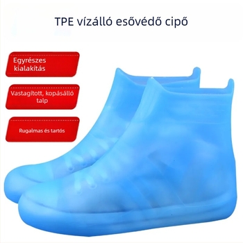 Vízálló cipővédő, szilikonból készült, vastagított, kopásálló, csúszásmentes, uniszex