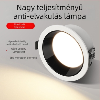 Ultra vékony LED mennyezeti downlight ruházati üzletekhez, nagy teljesítményű anti-glare mély kupol kivitel, 220V, 6000K, alumínium ház, 20000 óra élettartam