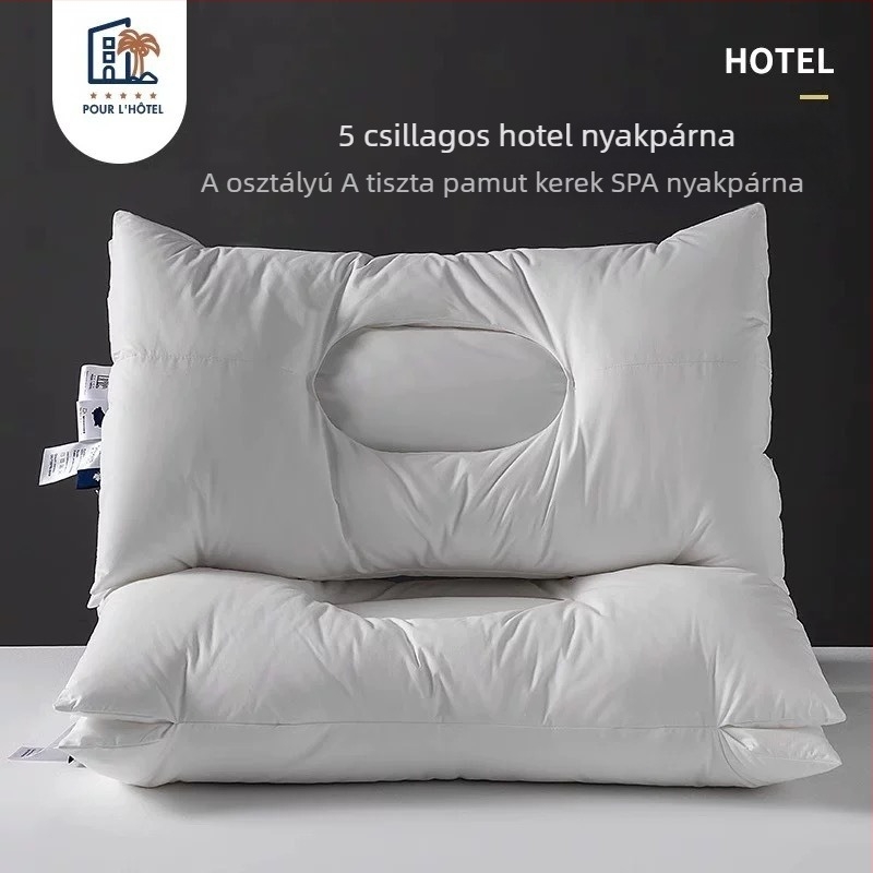 Nyakpárna SPA-masszázzsal és anti-deformáló kialakítás, téglalap alakú, poliészter töltet, 100% pamut huzat, felnőtteknek, egyéni használatra.