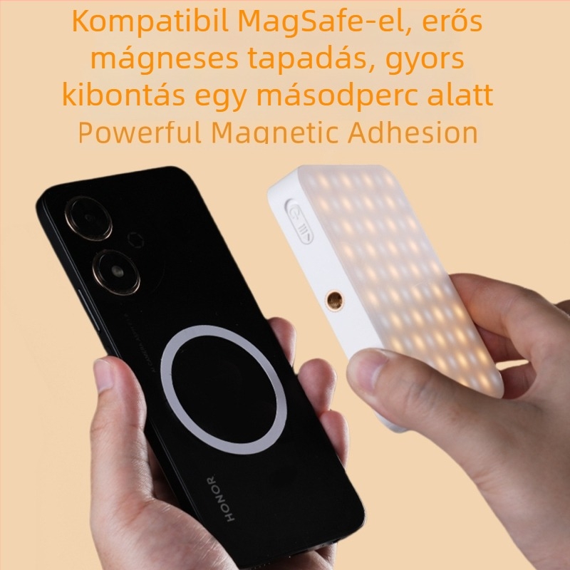 Mini hordozható LED töltőfény mobiltelefonhoz – S8r modell, hordozható fotózási világítás beépített akkumulátorral, kézi használat, 5V, kevesebb mint 10W