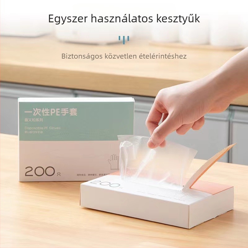 Xinyihe egyszer használatos PE kesztyűk a konyhához, átlátszó, 0,05 mm vastagság, porálló